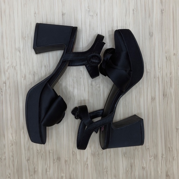 Girls' Sadie-Girl Satin Half Bow Platform Dress Sandals - size 2 Youth - Picture 7 of 10